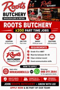 Roots Butchery General Workers and Cashiers